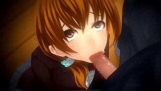 Busty hentai cutie ssie kutasa i pieprzy się w ciasnej cipki